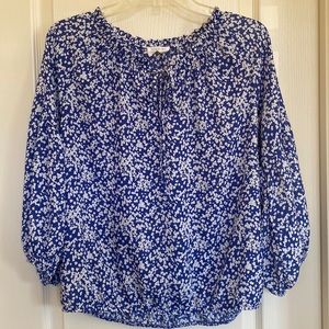 Sienna Sky blue floral blouse.